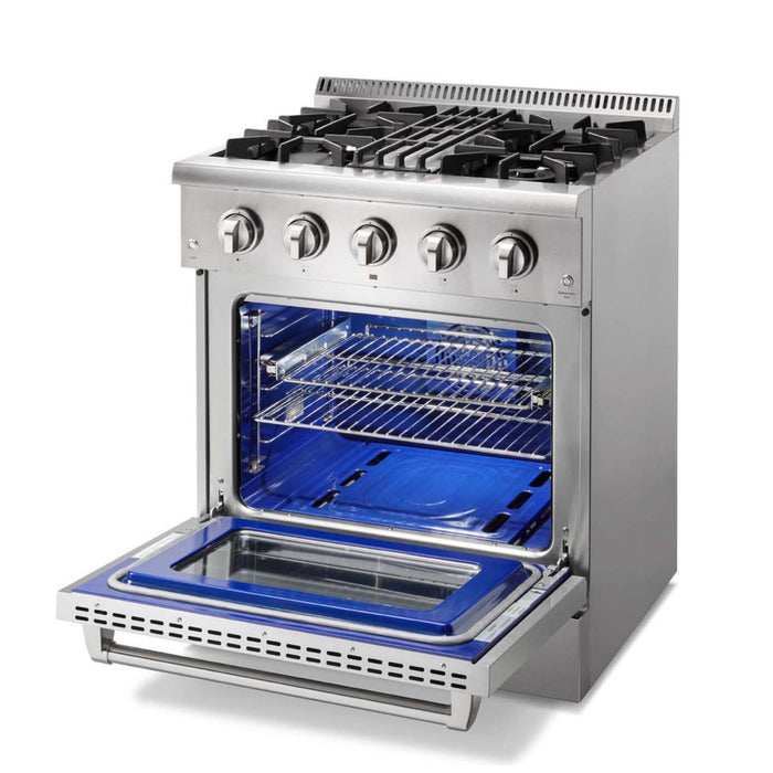 Thor Kitchen - 30 in. Natural Gas Burner/Electric Oven Range in Stainless Steel - HRD3088U