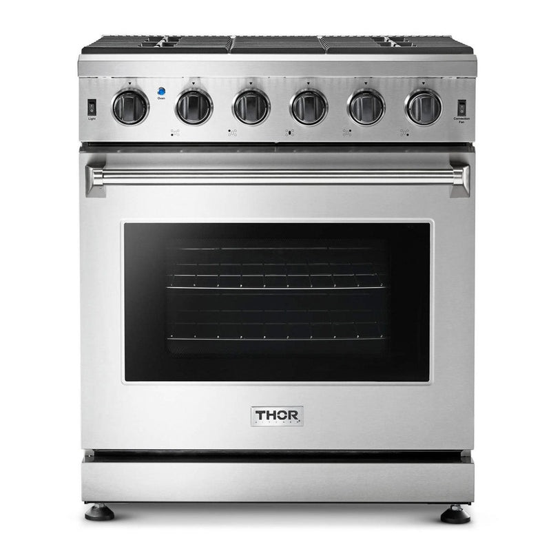 Thor Kitchen - 30 in. 4.55 cu. ft. Professional Natural Gas Range in Stainless Steel - LRG3001U