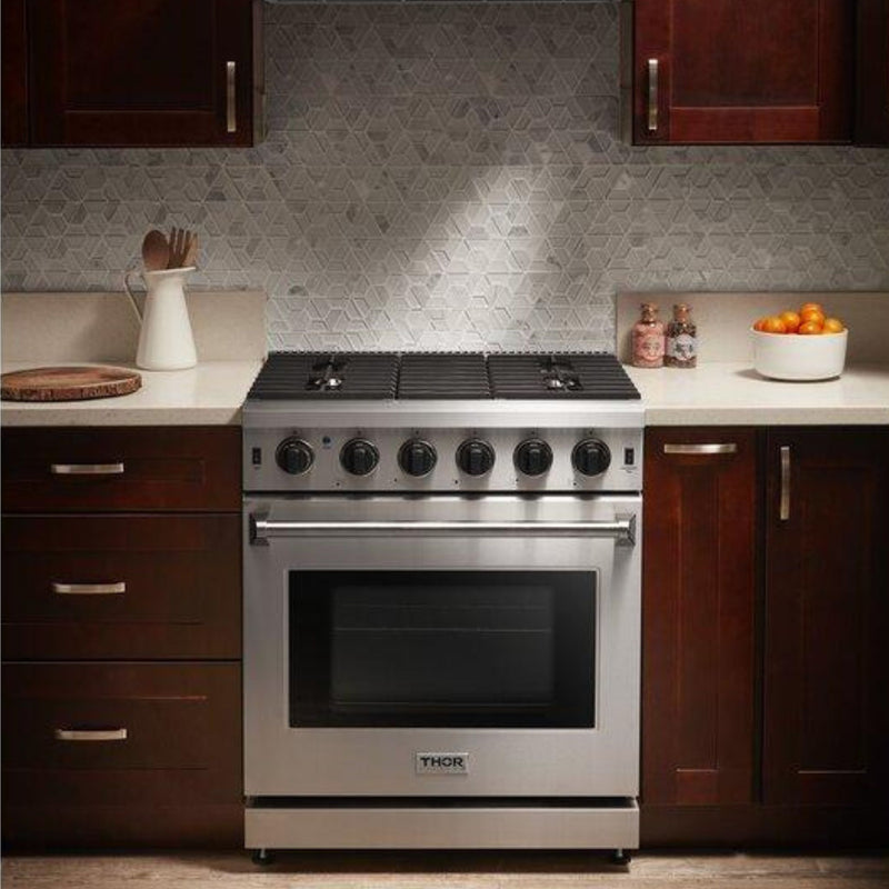 Thor Kitchen - 30 in. 4.55 cu. ft. Professional Natural Gas Range in Stainless Steel - LRG3001U