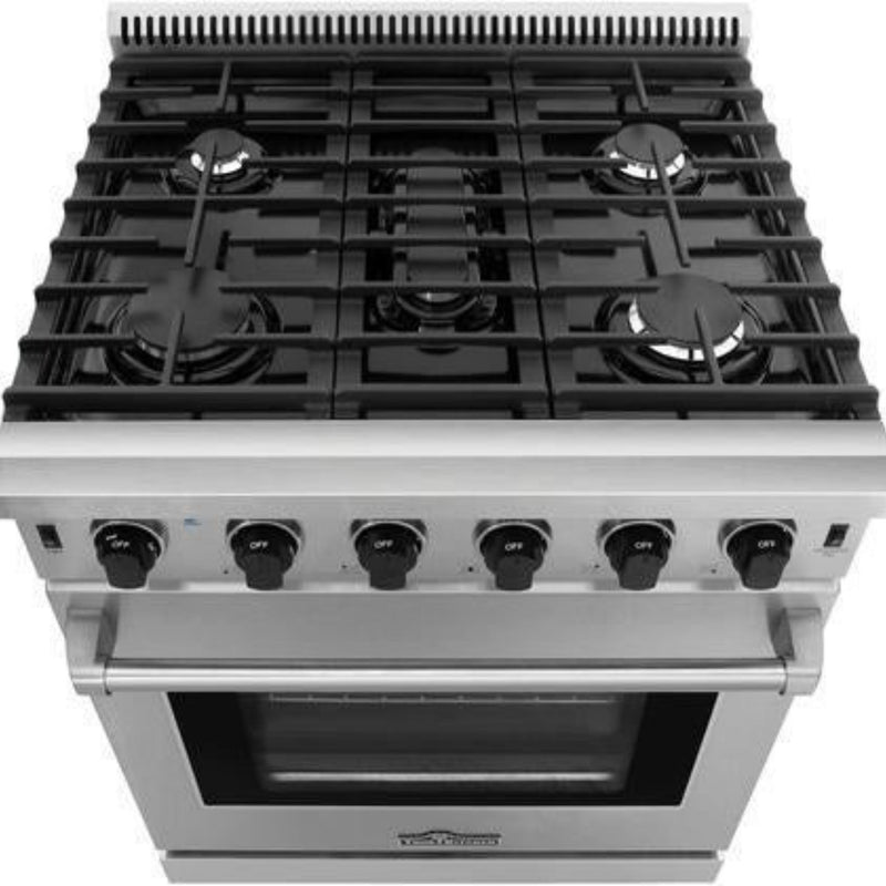 Thor Kitchen - 30 in. 4.55 cu. ft. Professional Propane Gas Range in Stainless Steel - LRG3001ULP