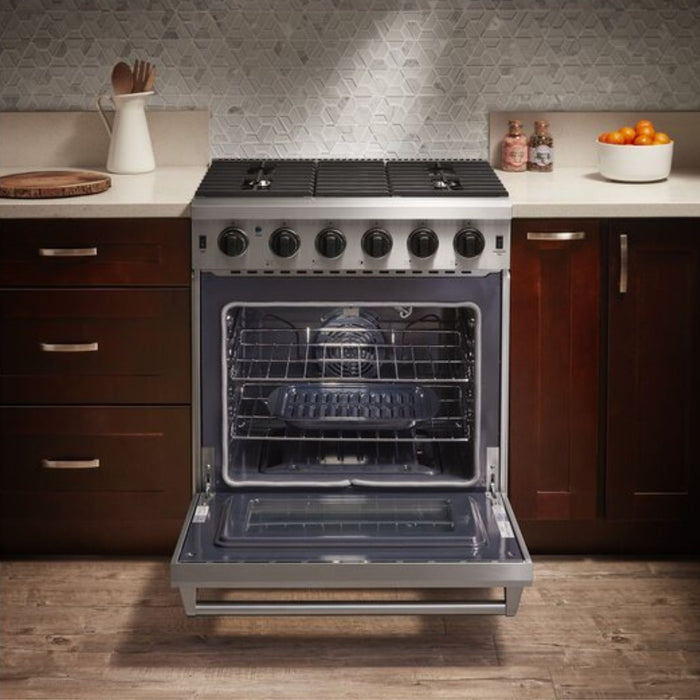 Thor Kitchen - 30 in. 4.55 cu. ft. Professional Propane Gas Range in Stainless Steel - LRG3001ULP