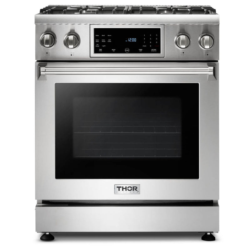 Thor Kitchen - 30 In. 4.6 cu. ft. Self-Clean Gas Range in Stainless Steel with Front Touch Control - TRG3001