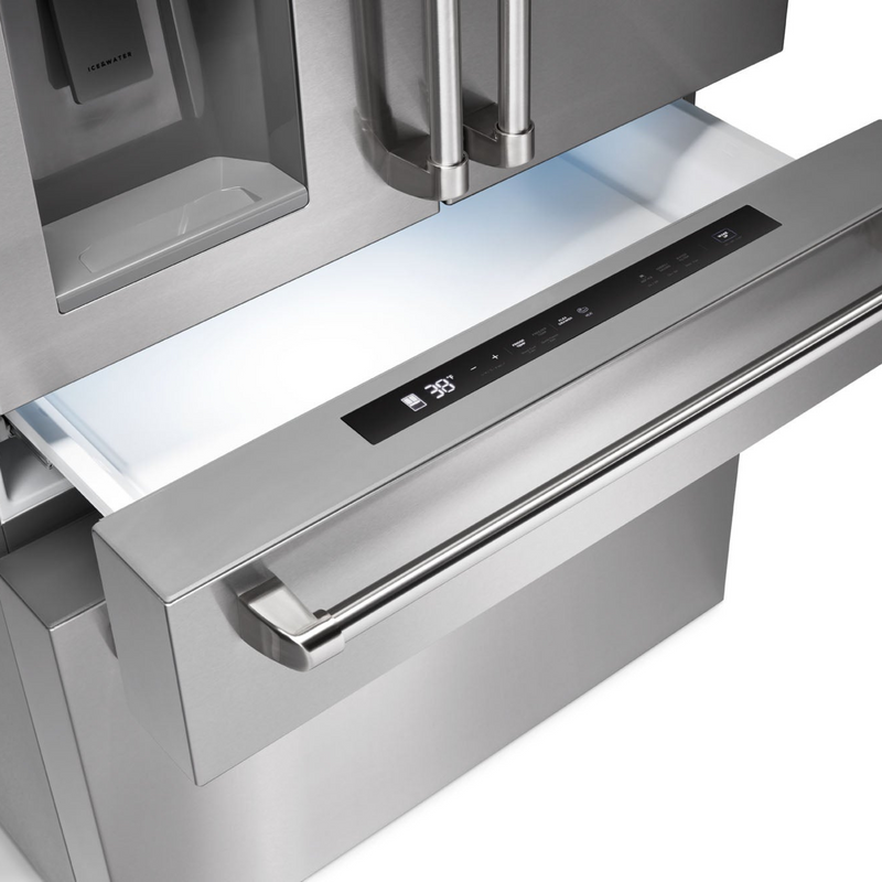 Thor Kitchen - 36 In. Counter Depth Refrigerator in Stainless Steel with Water Dispenser, Ice Maker - TRF3601FD