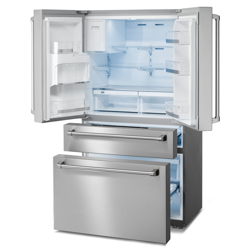 Thor Kitchen - 36 In. Counter Depth Refrigerator in Stainless Steel with Water Dispenser, Ice Maker - TRF3601FD