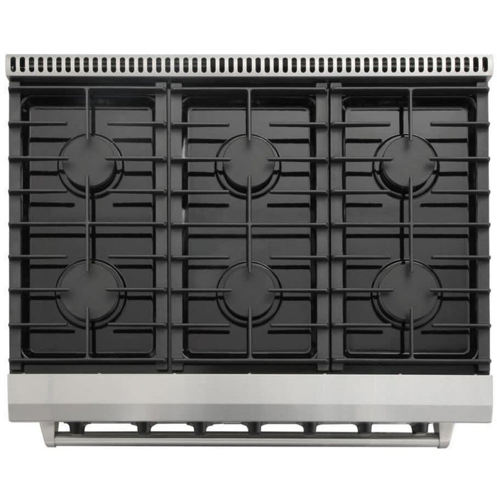 Thor Kitchen - 36 in. 6.0 Cu. Ft Professional Natural Gas Range in Stainless Steel - LRG3601U