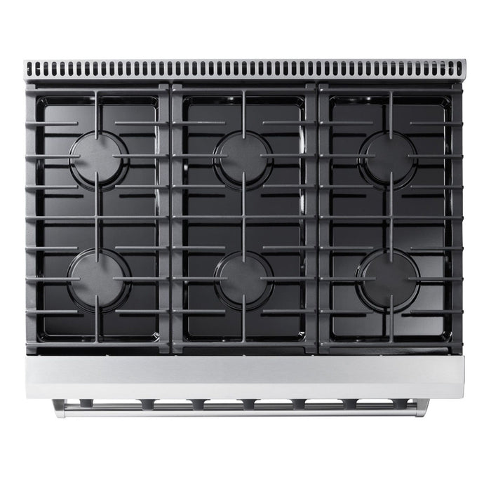 Thor Kitchen - 36 in. 6.0 Cu. Ft Propane Gas Range in Stainless Steel - LRG3601ULP