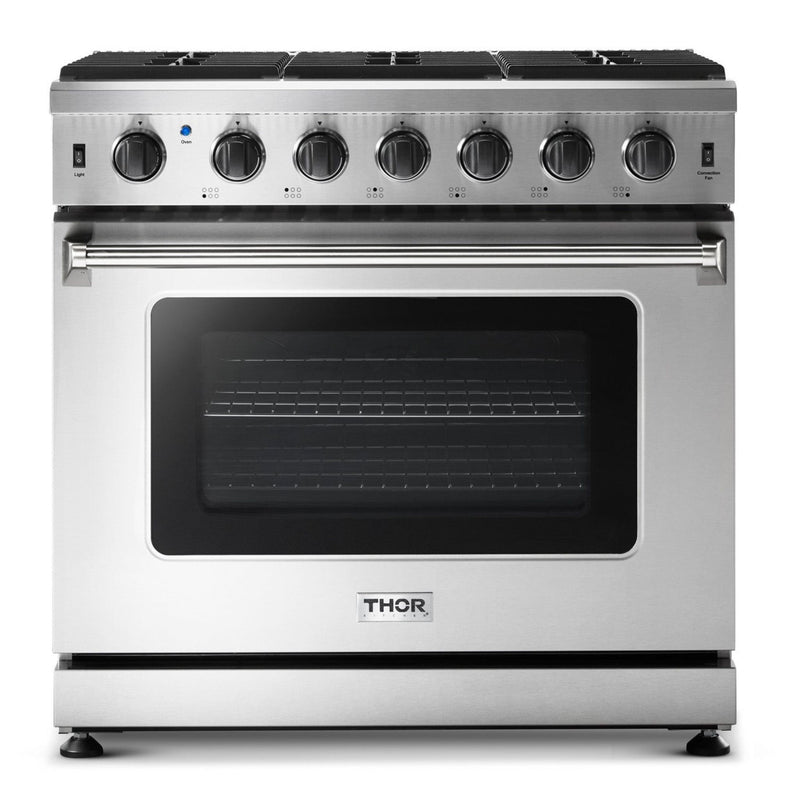 Thor Kitchen - 36 in. 6.0 Cu. Ft Propane Gas Range in Stainless Steel - LRG3601ULP