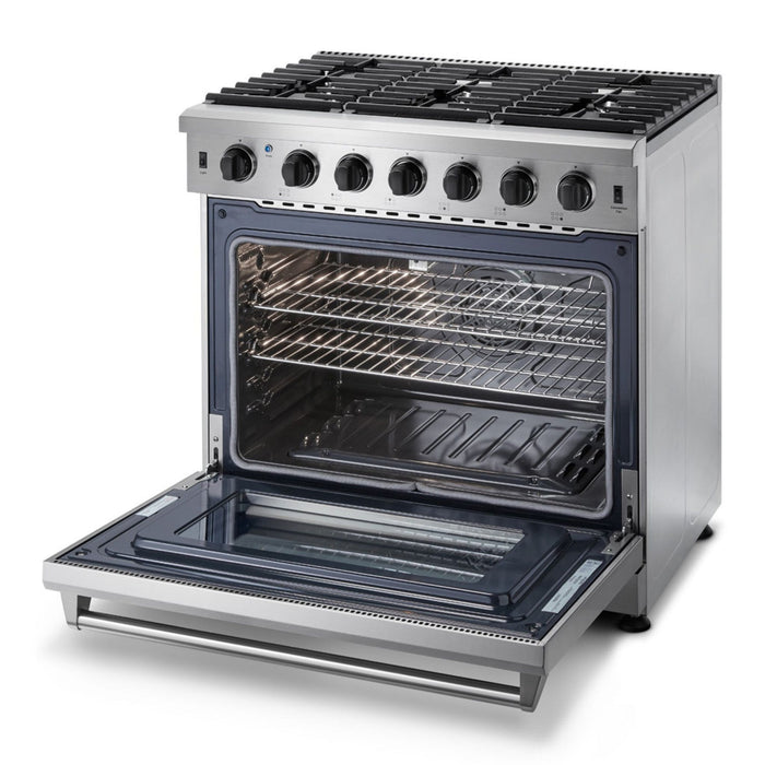 Thor Kitchen - 36 in. 6.0 Cu. Ft Propane Gas Range in Stainless Steel - LRG3601ULP