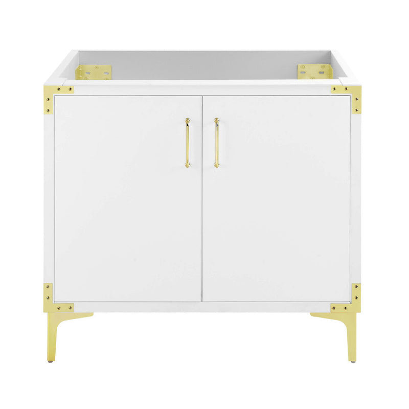 Swiss Madison Voltaire 36" Single, Bathroom Vanity in White with Gold Hardware - Cabinet Only - SM-BV320-C