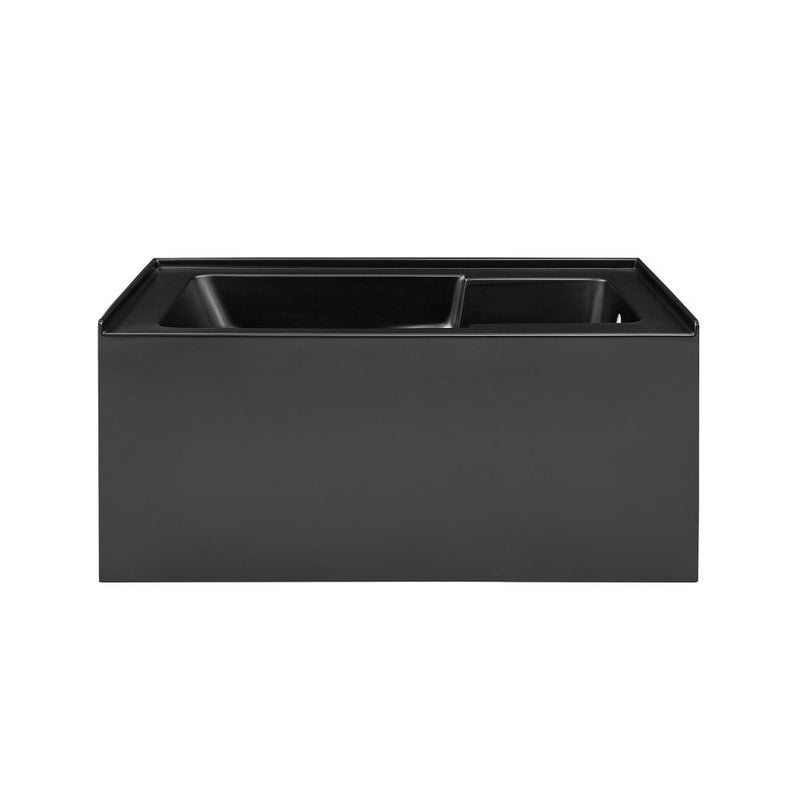 Swiss Madison Voltaire 54" x 30" Right-Hand Drain Alcove Bathtub with Apron in Matte Black - SM-AB550MB