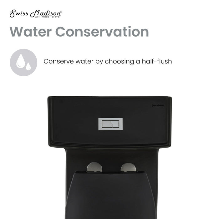 Swiss Madison Voltaire One-Piece Elongated Toilet Dual-Flush 1.1/1.6 gpf in Matte Black - SM-1T113MB