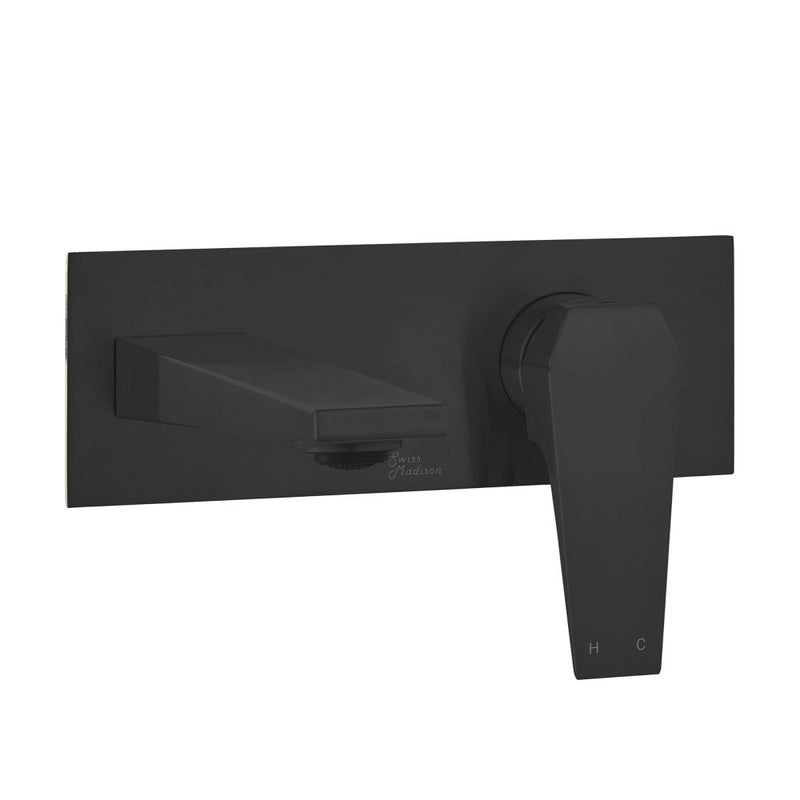 Swiss Madison Voltaire Single-Handle, Wall-Mount, Bathroom Faucet in Matte Black - SM-BF42MB