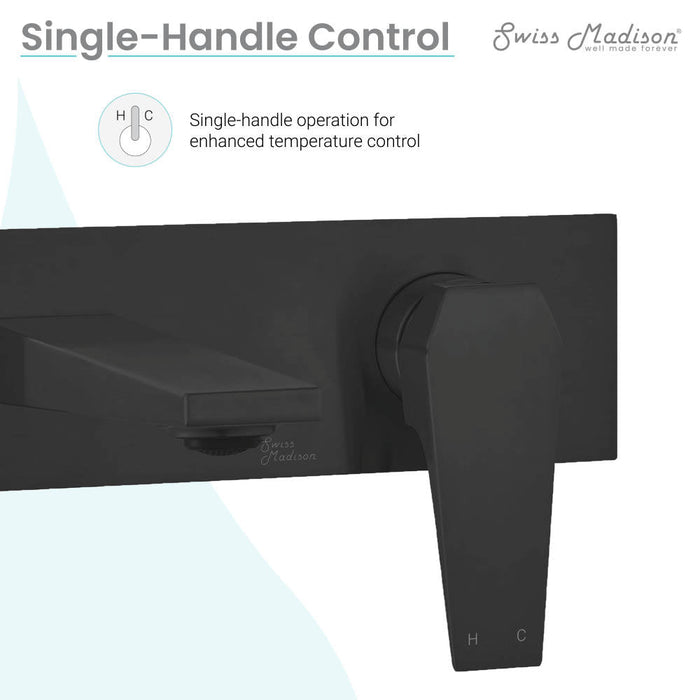 Swiss Madison Voltaire Single-Handle, Wall-Mount, Bathroom Faucet in Matte Black - SM-BF42MB
