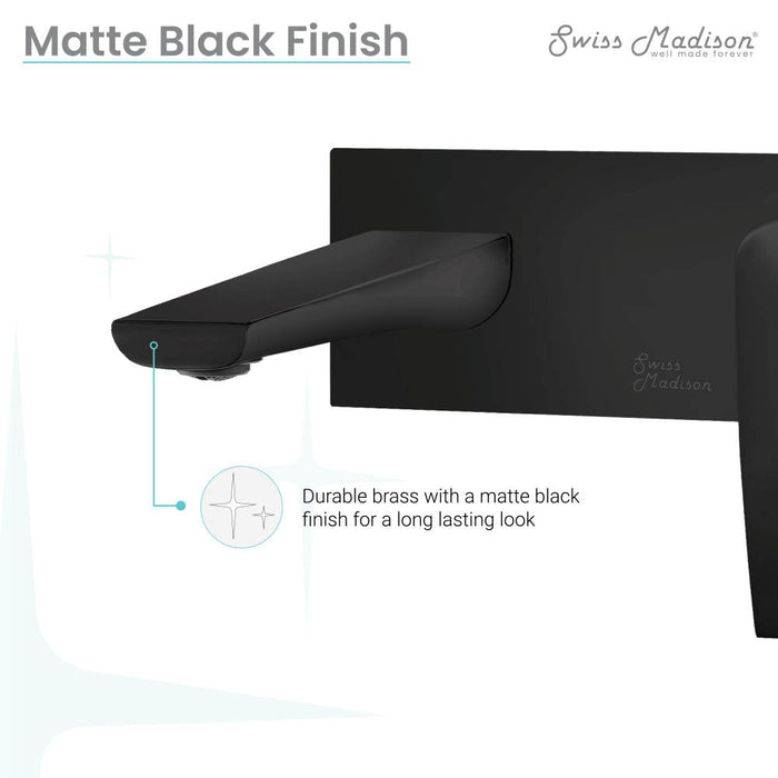 Swiss Madison Voltaire Single-Handle, Wall-Mount, Bathroom Faucet in Matte Black - SM-BF42MB