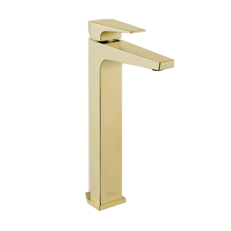 Swiss Madison Voltaire Single Hole, Single-Handle, High Arc Bathroom Faucet in Brushed Gold - SM-BF41BG